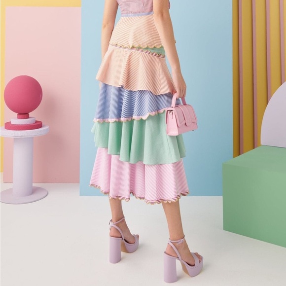 Celia B Wanderlust Colorful Tiered Maxi Skirt - Picture 5 of 6